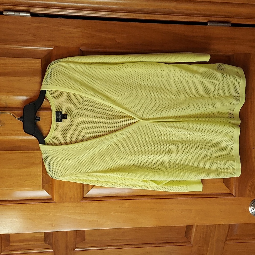 Worthington Bright Yellow Open-Front Cardigan, Lightweight Size 1X Like New